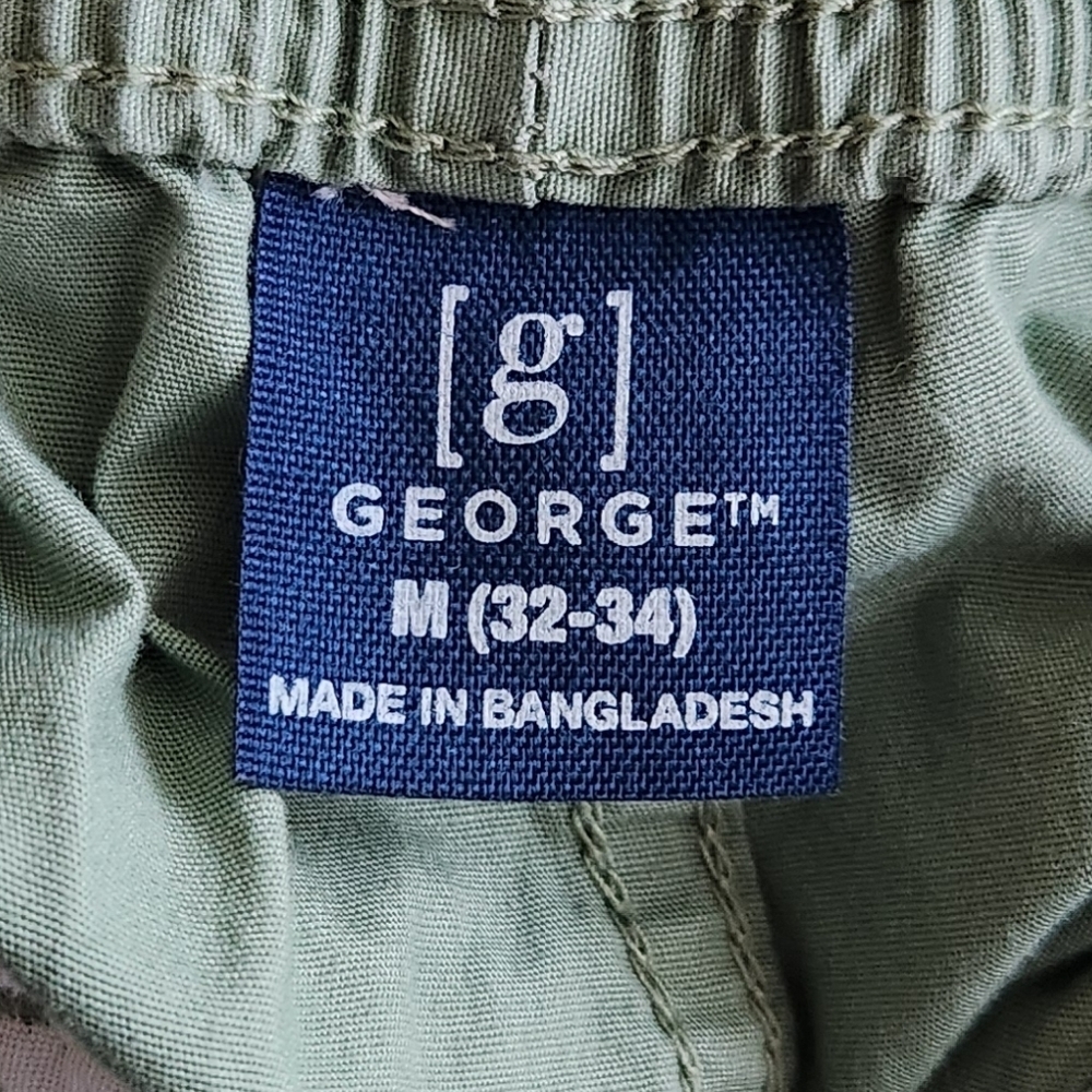 🩳 George Men’s Green Pull-On Cargo Shorts – Size Medium (32–34), NWT, 8” Inseam - Picture 8 of 13